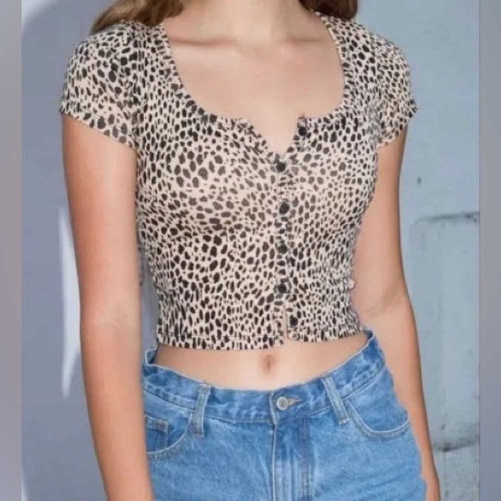 leopard button up short sleeve